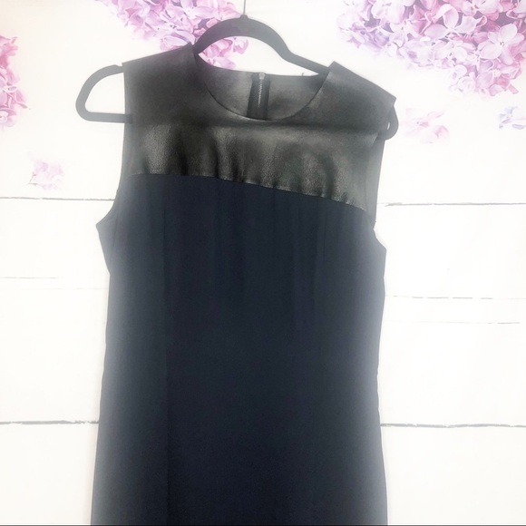 Burberry | Fitted Dress with Leather Yoke - Picture 2 of 8